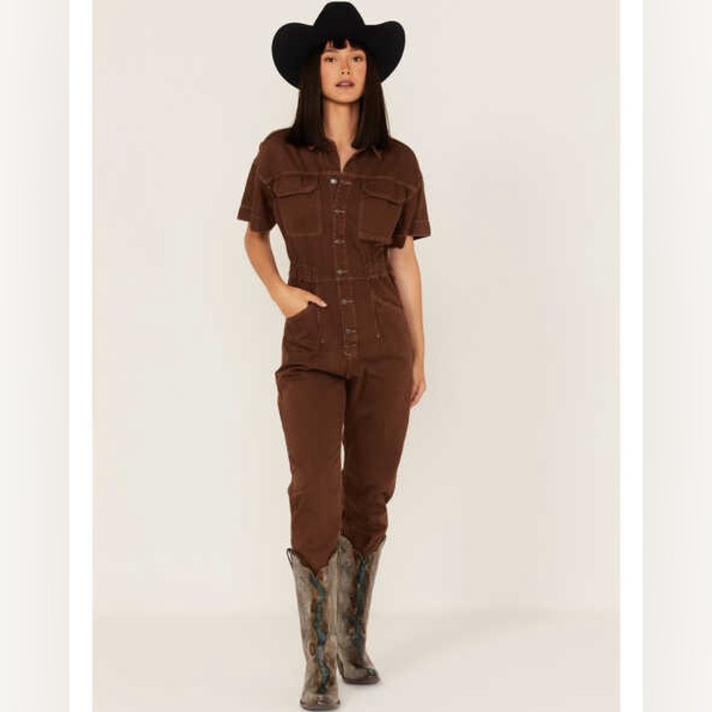 FREE PEOPLE MARCI CORDUROY JUMPSUIT in Gingerbread